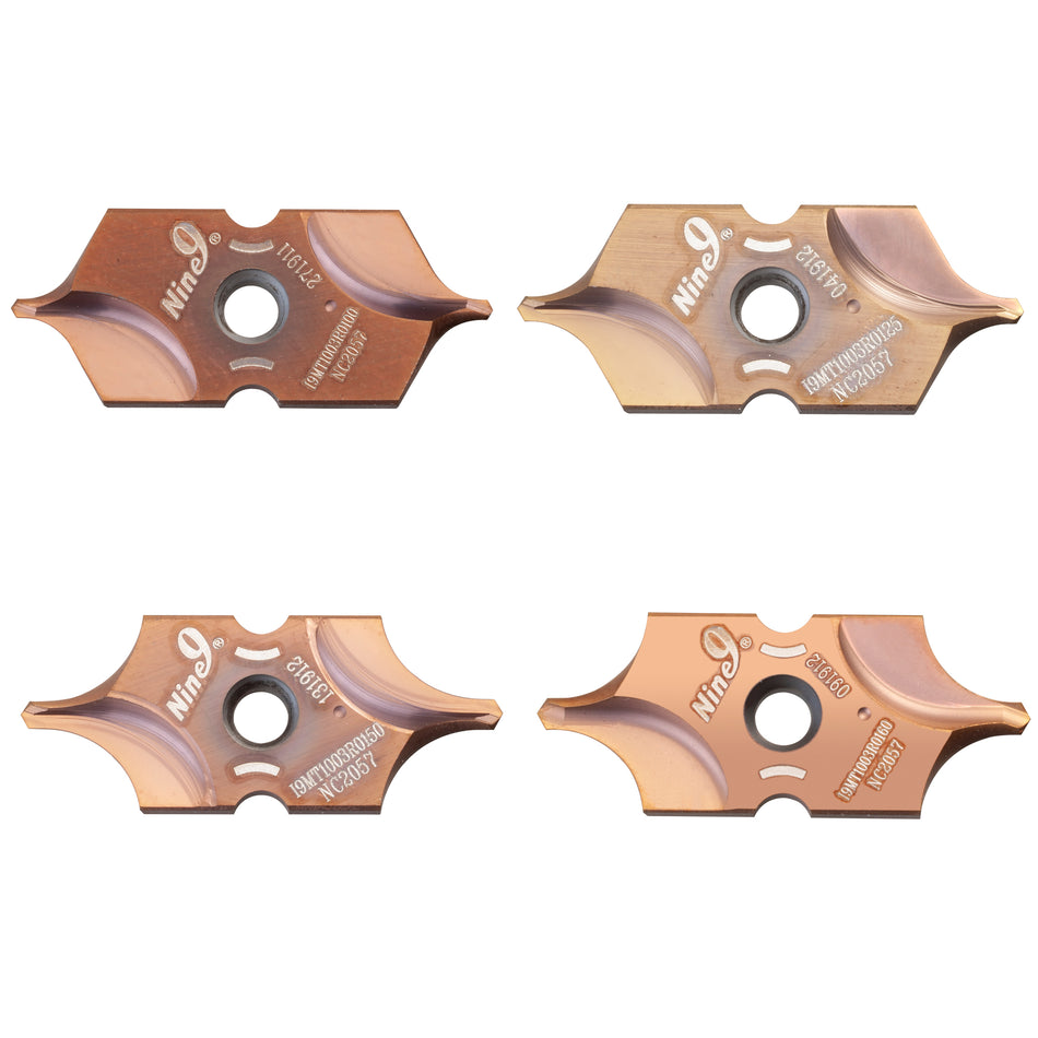 Nine9 Indexable Carbide Center Drill Inserts - DIN332 Form R - IC08,10,12,16,20,25