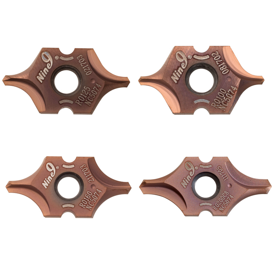 Nine9 Indexable Carbide Center Drill Inserts - DIN332 Form R - IC08,10,12,16,20,25