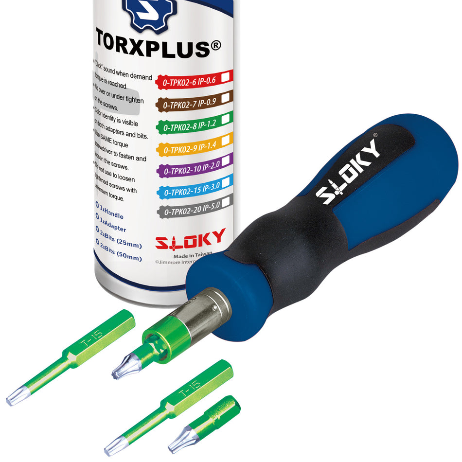 Sloky Torque Screwdriver Slim-Fit Handle for TORX PLUS® Single Set - 6IP,7IP,8IP