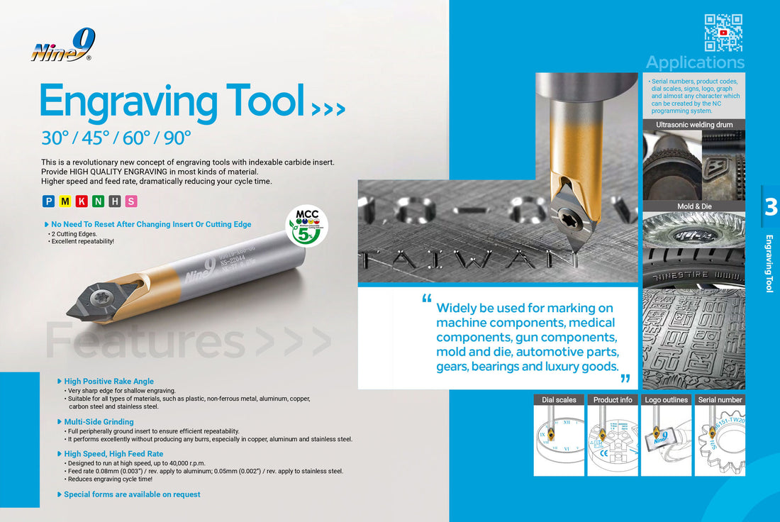 Nine9 V060 Engraving Carbide Insert 60° Advanced Carbide Tooling